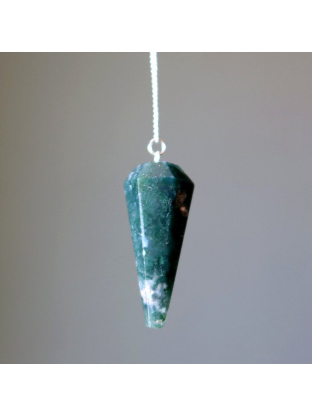 Moss Agate Pendulum Swing of Things Stone Crystal Dowsing Divination Healing Too